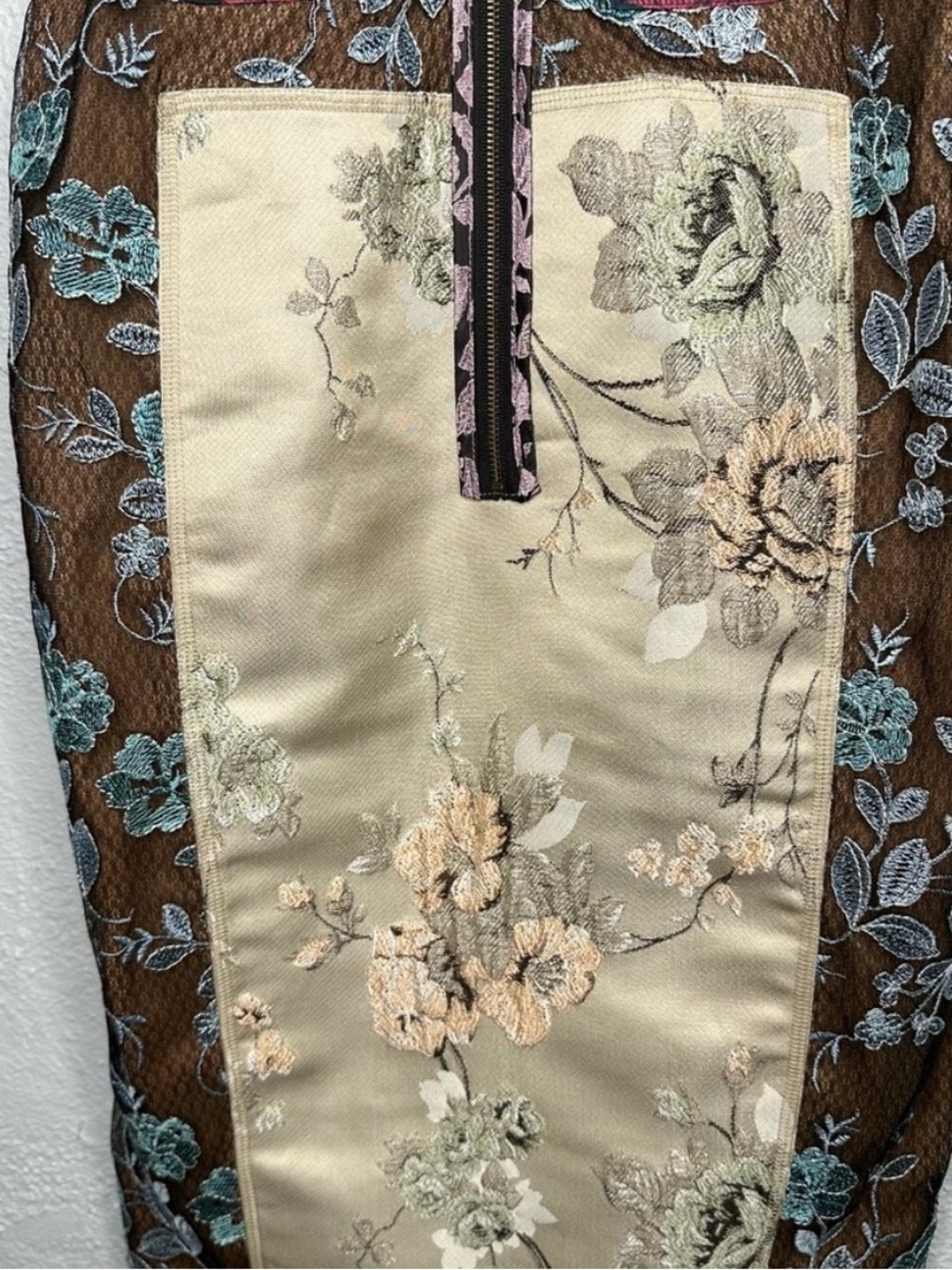 Beguile by Byron Lars Pieced Brocade Sheath Dress w/ Belt, Size 4 - Picture 5 of 16